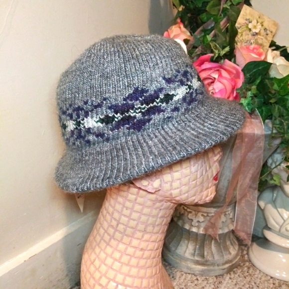 Vintage 1970-80's NWT Aris Cappello Collection Fair Isle Sweater Knit Hat - Picture 9 of 13